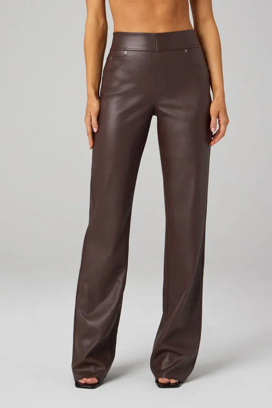 Leatherette Straight Leg Pant - Tall