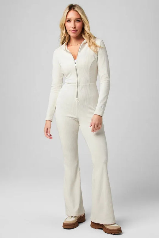 Plush Rib Hooded Jumpsuit