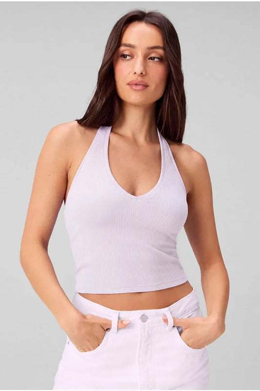 Modal Rib Built-In Bra Halter Top