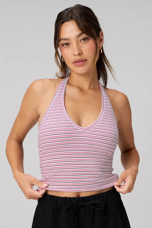 Modal Rib Built-In Bra Halter Top