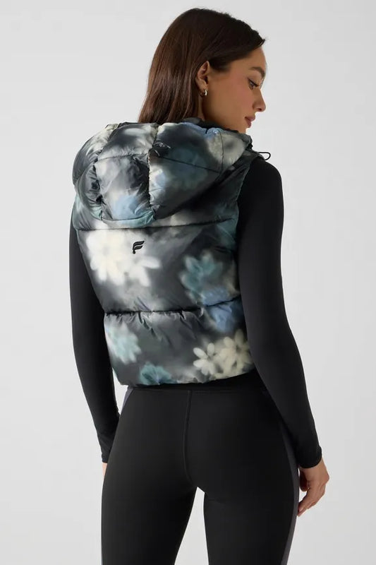 Essential Shine Cropped Hooded Puffer Vest