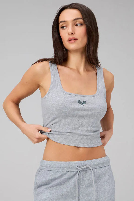 Daily Rib Cropped Square Neck Tank