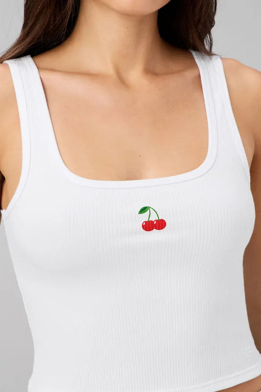Daily Rib Cropped Square Neck Tank
